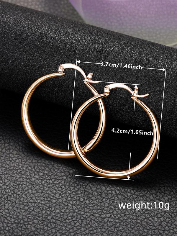 1 Pair Fashion Elegant Geometric Design Hoop Earrings, Simple Matching Ear Jewelry for Party, Daily Clothing Decor for Girl