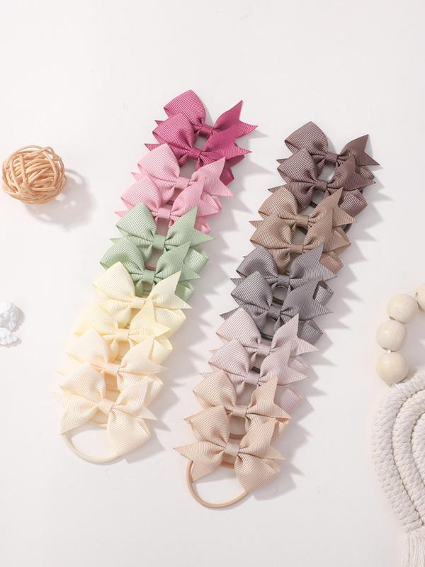 Solid Color Bowknot Design Hair Tie, Cute Hair Accessories for Women & Girls, Minimalist Headwear Suitable for Thick Hair