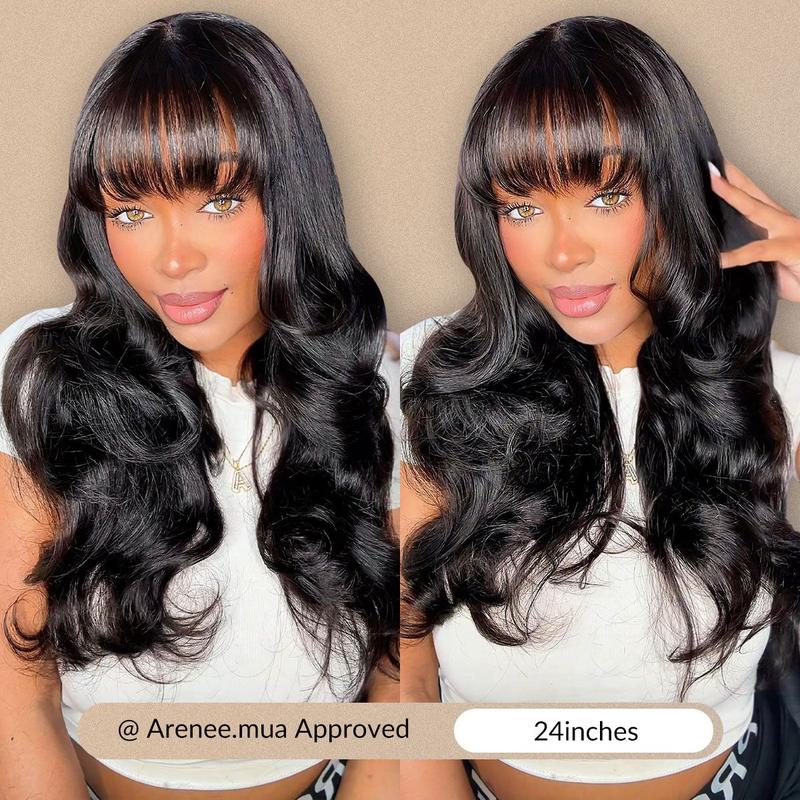 Jessie's Wig [Mia] 13x5 Pre Cut Lace Body Wave Lace Front Wig With Bangs Crystal HD Lace Human Hair Wig