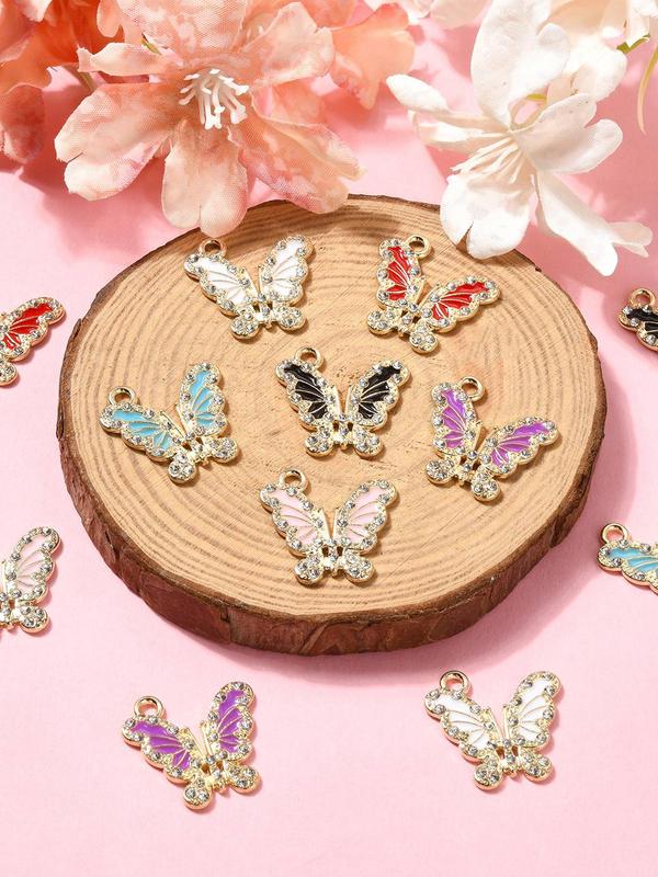 Butterfly Design Rhinestone Decorated Pendant, Fashionable Jewelry Accessories for Women & Girls, Trendy All-match & Exquisite Jewelry for Birthday Gift