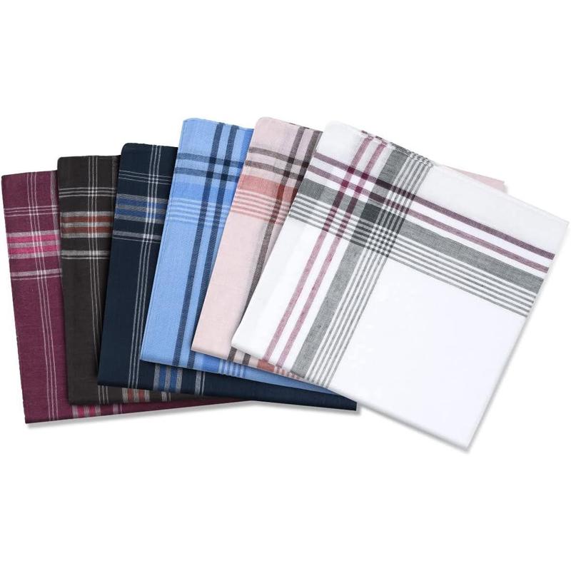 Men's Handkerchiefs, 12 Pack Gents Hankies, Mens Premium Handkerchiefs Cotton White Pocket Square Hanks for Men Women