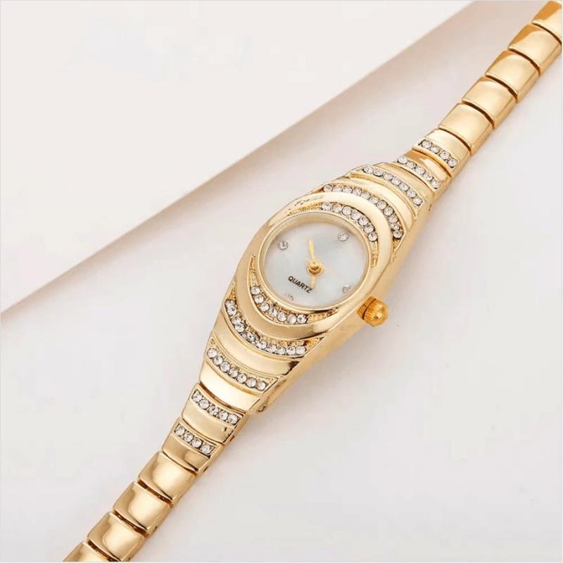 1pc Full Rhinestone Stainless Steel Strap Women’s Casual Watch – Simple & Elegant Bracelet Watch for Daily Wear, High-Quality Women’s Wristwatch