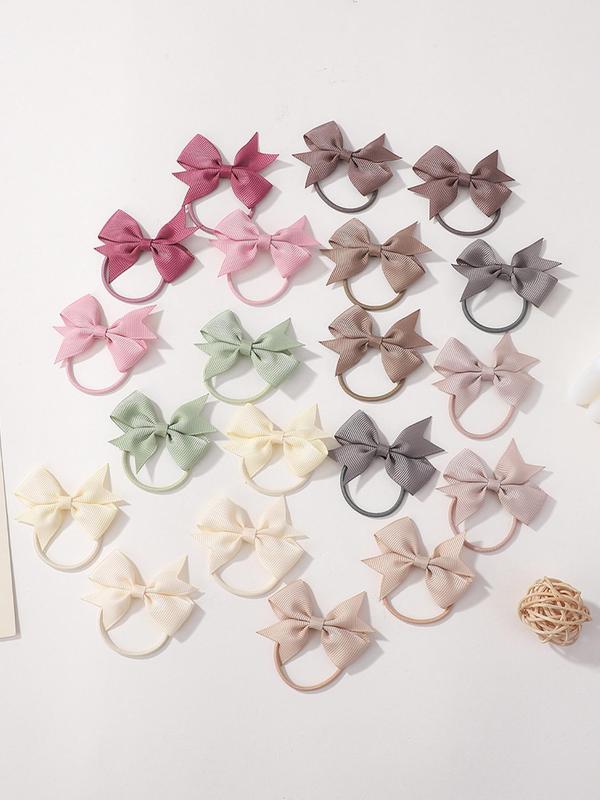 Solid Color Bowknot Design Hair Tie, Cute Hair Accessories for Women & Girls, Minimalist Headwear Suitable for Thick Hair