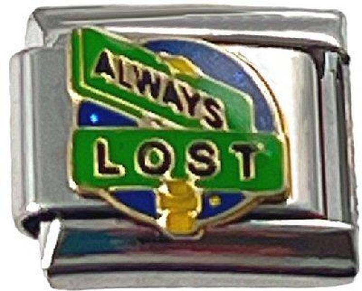 Italian Charm Link Always Lost Sign 9mm