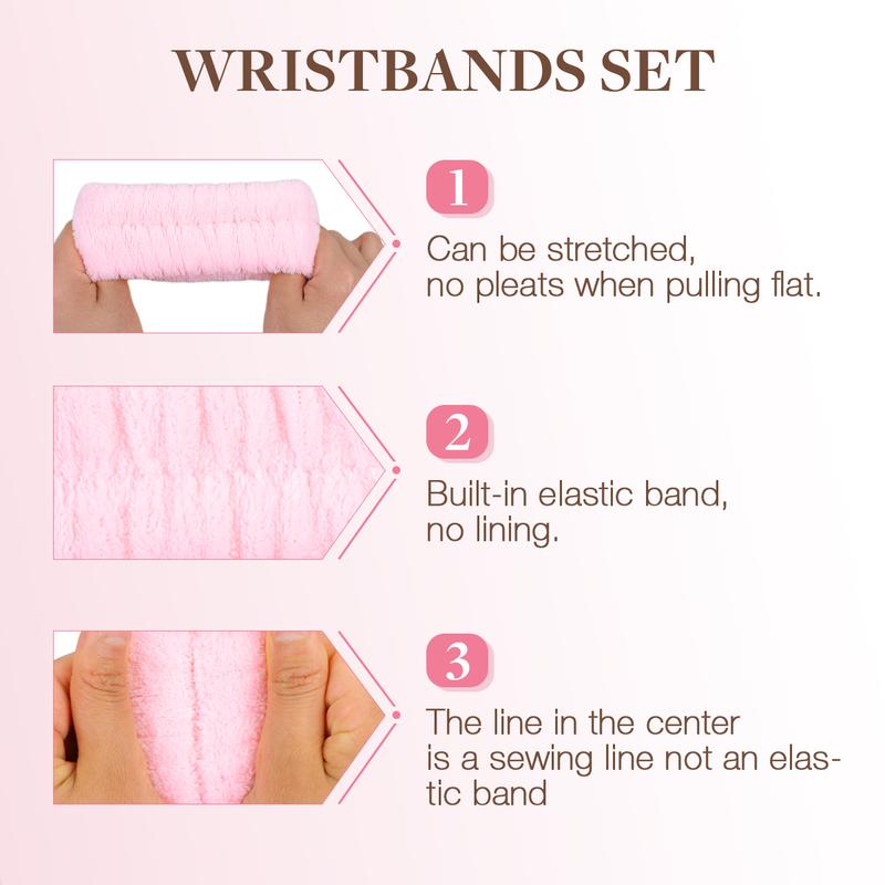 GOOGOO Bubble Skincare Headbands with Face Wash Wristbands for Women and Teen Girl, Spa Headband and Wristband Set,for Makeup and Skin Care