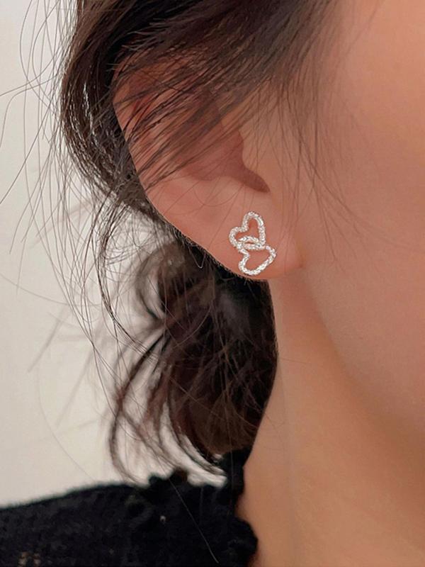 Heart Design Stud Earrings, Fashionable Textured Earrings for Women for Party, Daily Clothing Decor, Trendy All-match & Exquisite Jewelry for Birthday Gift