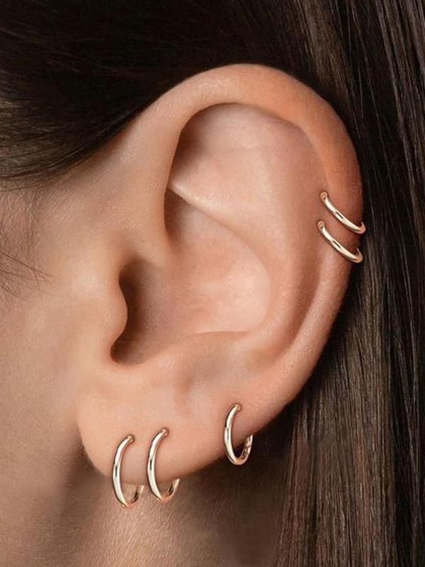 Women's Cute Small Hoop Earrings for Fall Summer 2024, Fashion Stainless Steel Earrings for Women, Casual Matching Jewelry for Summer Vacation Beach, Trendy Exquisite Jewelry for Birthday Gift Fall