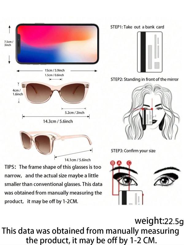 Unisex Simple Style Plain Color Sunglasses (8 Pairs), Trendy Casual Square Frame Sunglasses for Everyday Use, Fashion Accessories for Outdoor Activities