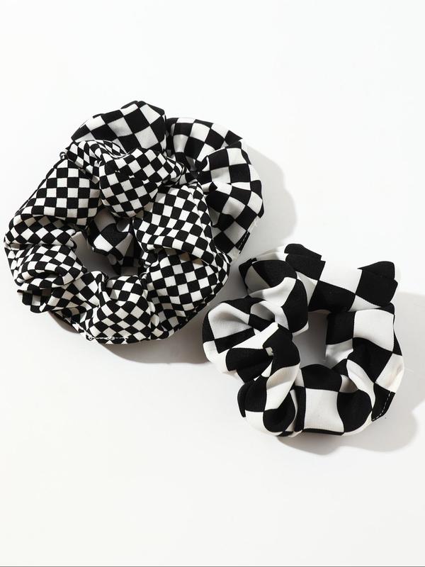 3pcs Plaid Print Scrunchie