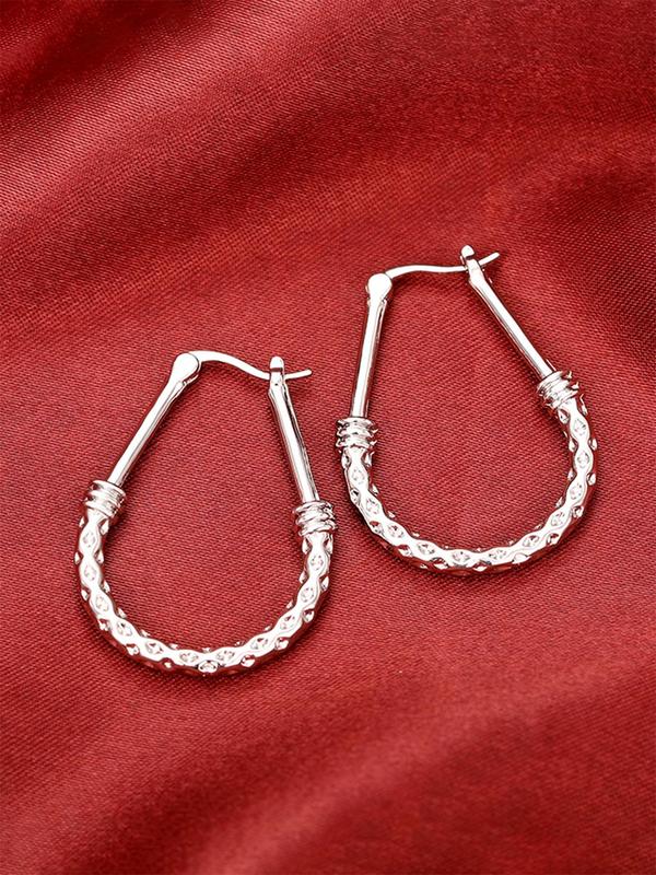 Women's Elegant Water Drop Shape Hoop Earrings, 1 Pair Vintage Trendy Hoop Earrings, Chic Gorgeous Jewelry As Gift for Girlfriend for Party Decor