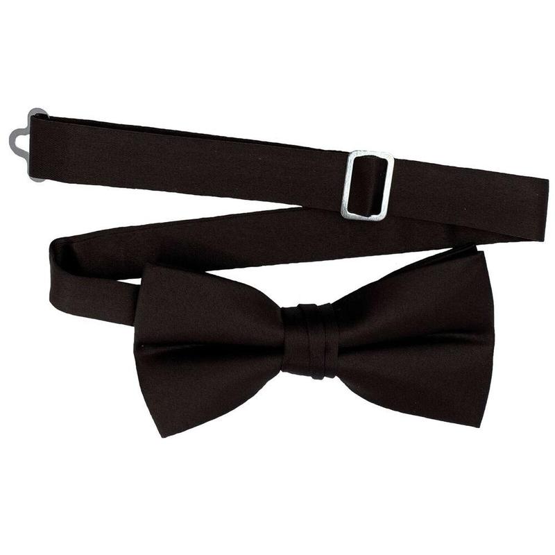 Men's Bow Tie Quality clip on adjustable neck band Satin Solid Pattern Colors