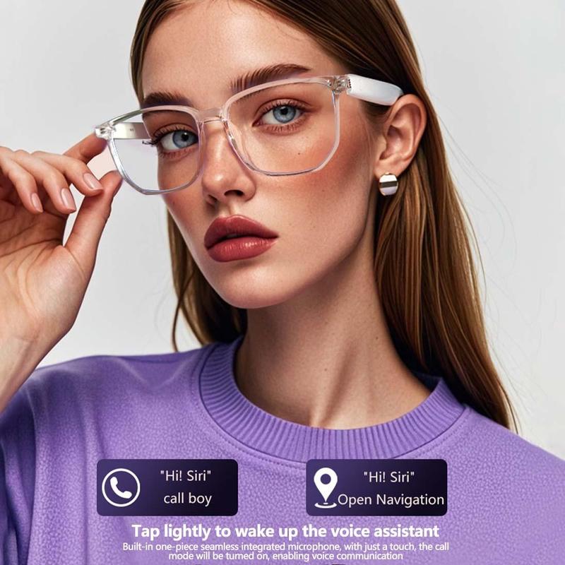 New GS-03 Smart Glasses Double Motherboard Double Magnetic Charging Classic Transparent TR90 Glasses Frame with Gradient Color Polarized Lenses Highlights The High-grade Quality