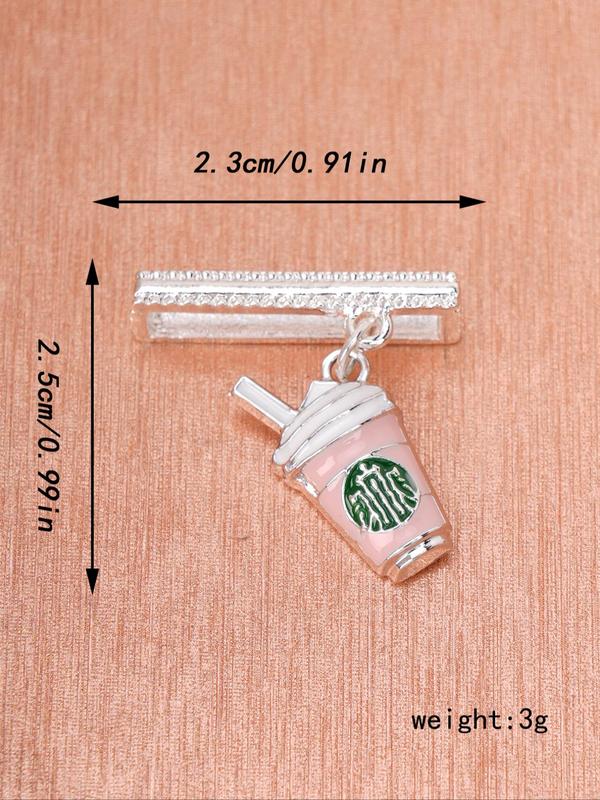 Creative Coffee Cup Design Watch Band Charm Decor, Fashionable Watch Band Charm for Women & Girls, Trendy Exquisite Watch Band Accessories for Birthday Gift