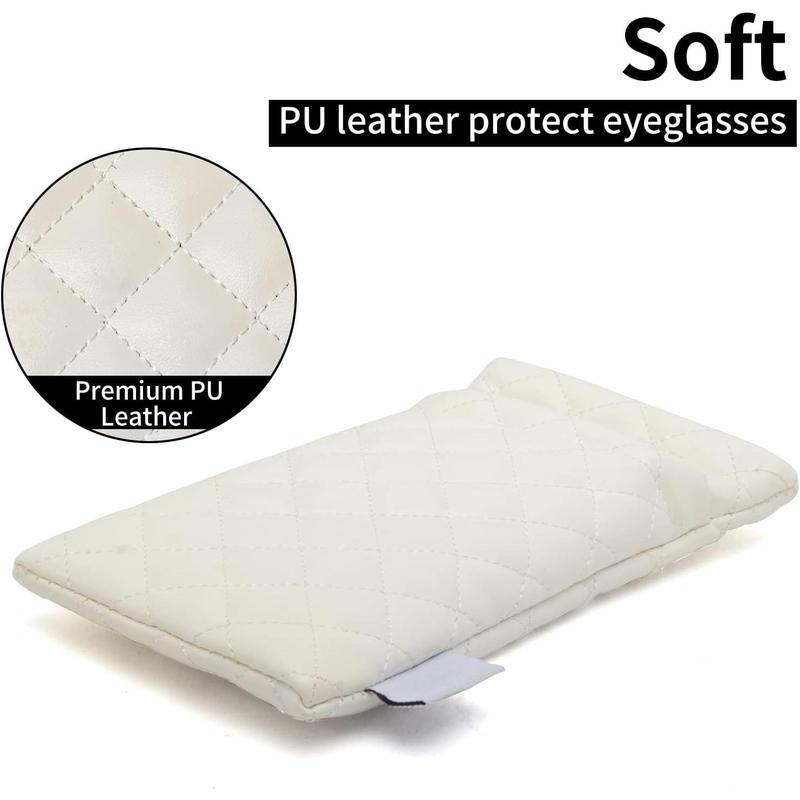 Double Glasses Case Soft Eyeglass Case For Women Men Squeeze Top Sunglasses Case With Cleaning Cloth