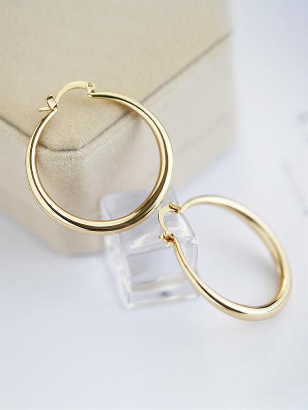 1 Pair Fashion Elegant Geometric Design Hoop Earrings, Simple Matching Ear Jewelry for Party, Daily Clothing Decor for Girl