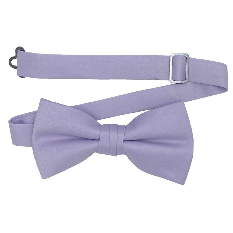 Men's Bow Tie Quality clip on adjustable neck band Satin Solid Pattern Colors