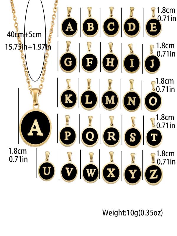 Fashion Alphabet Pattern Pendant Necklace for Men & Women,  Casual Alloy Jewelry for Daily Wear, Simple All-match Fashion Accessories for Friends Gift