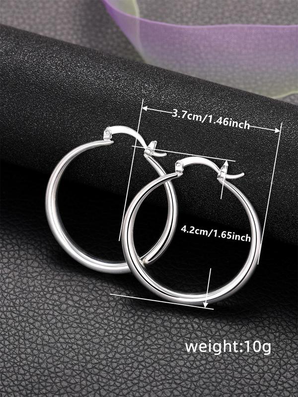 1 Pair Fashion Elegant Geometric Design Hoop Earrings, Simple Matching Ear Jewelry for Party, Daily Clothing Decor for Girl