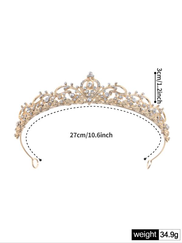 Rhinestone Crown Tiara for Wedding, Bridal Party & Formal Occasions, Elegant All-match Fashion Accessories for Women