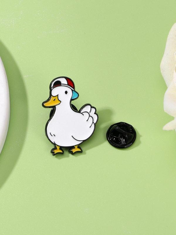 Unisex Cute Cartoon Goose Design Brooch, Fashion Badge for Backpack & Hat & Clothes Decor, Trendy All-match Kawaii Accessories for Birthday Gift