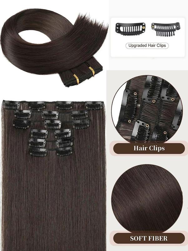 6 Pcs Clip-in Hair Extensions for Instant Hair Transformation