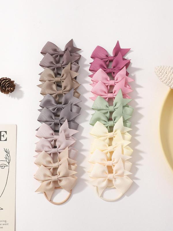 Solid Color Bowknot Design Hair Tie, Cute Hair Accessories for Women & Girls, Minimalist Headwear Suitable for Thick Hair