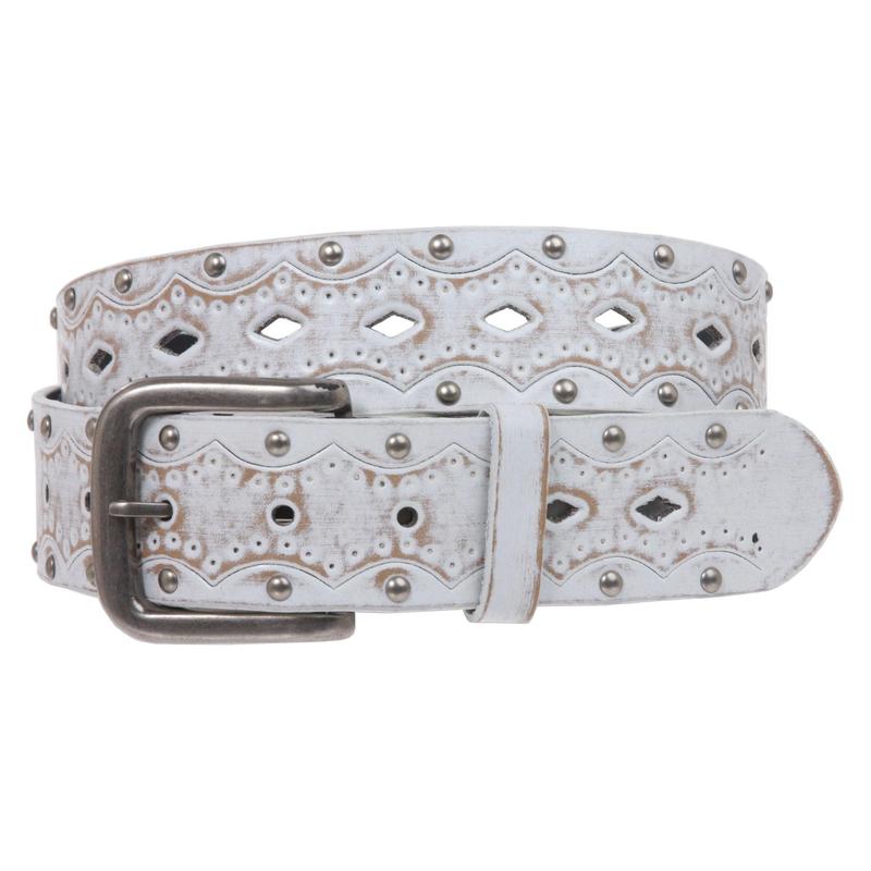 Snap on Studded Vintage Embossed Jean belt