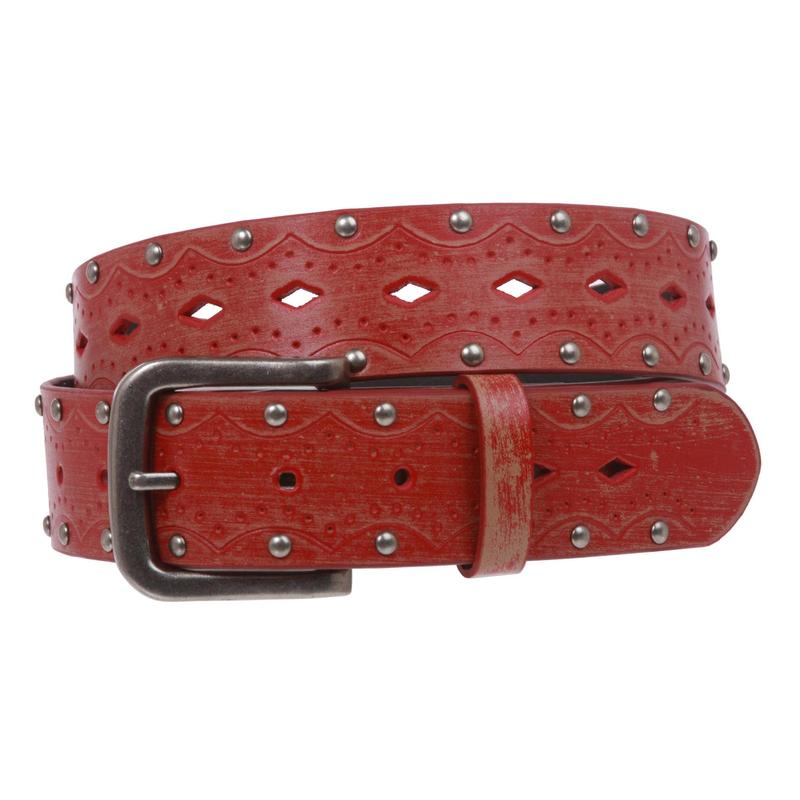 Snap on Studded Vintage Embossed Jean belt