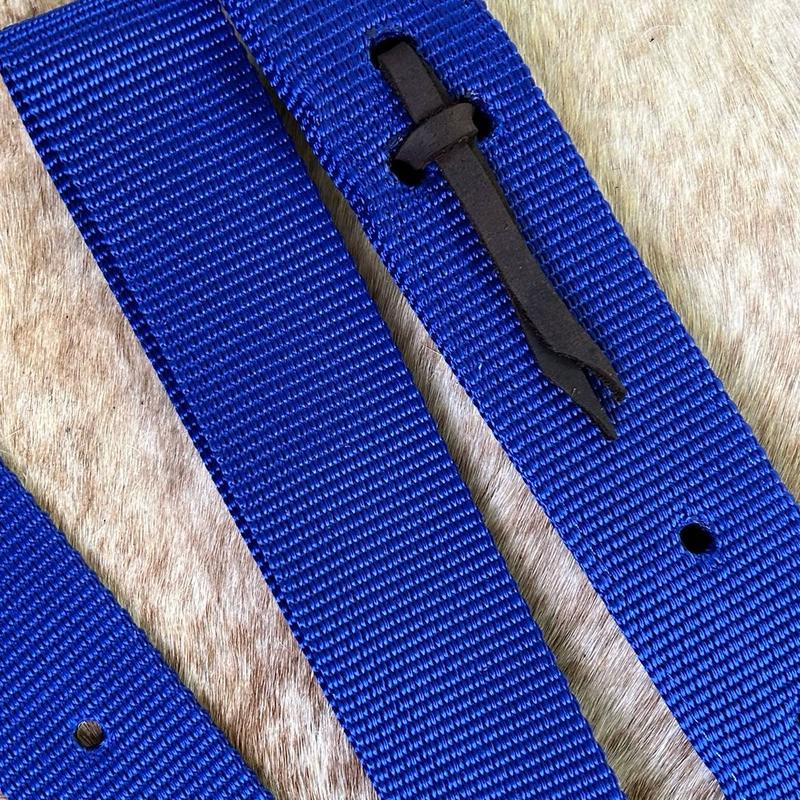 Royal Blue Western Saddle Nylon Tie Strap & Off Side Billet Set