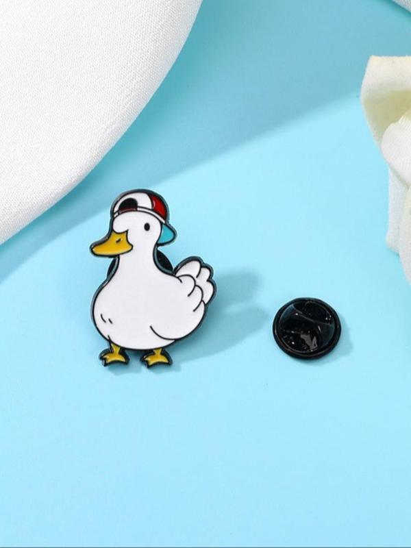 Unisex Cute Cartoon Goose Design Brooch, Fashion Badge for Backpack & Hat & Clothes Decor, Trendy All-match Kawaii Accessories for Birthday Gift