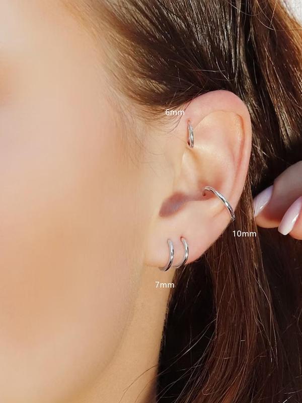 Women's Cute Small Hoop Earrings for Fall Summer 2024, Fashion Stainless Steel Earrings for Women, Casual Matching Jewelry for Summer Vacation Beach, Trendy Exquisite Jewelry for Birthday Gift Fall