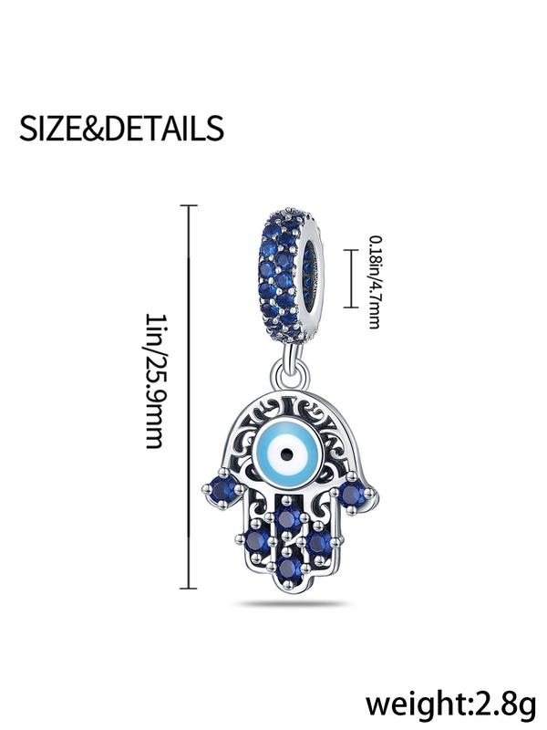 Evil Eye Design Pendant, Rhinestone Decorated Pendant for Bracelet & Necklace & Keychain, Fashion Accessories for Women & Girls