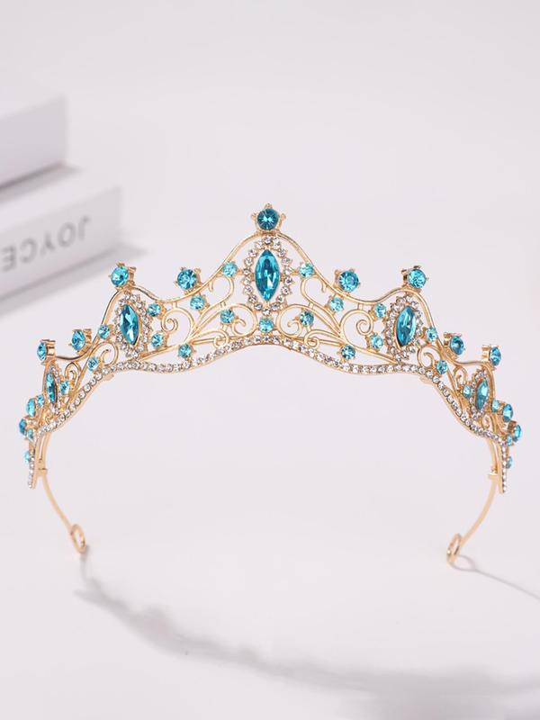 Geometric Shaped Rhinestone Crown for Wedding Party, Elegant Hollow out Design Bridal Headwear, Fashion Bridal Jewelry for Party, Trendy All-match & Exquisite Bridal Headwear for Wedding Gift