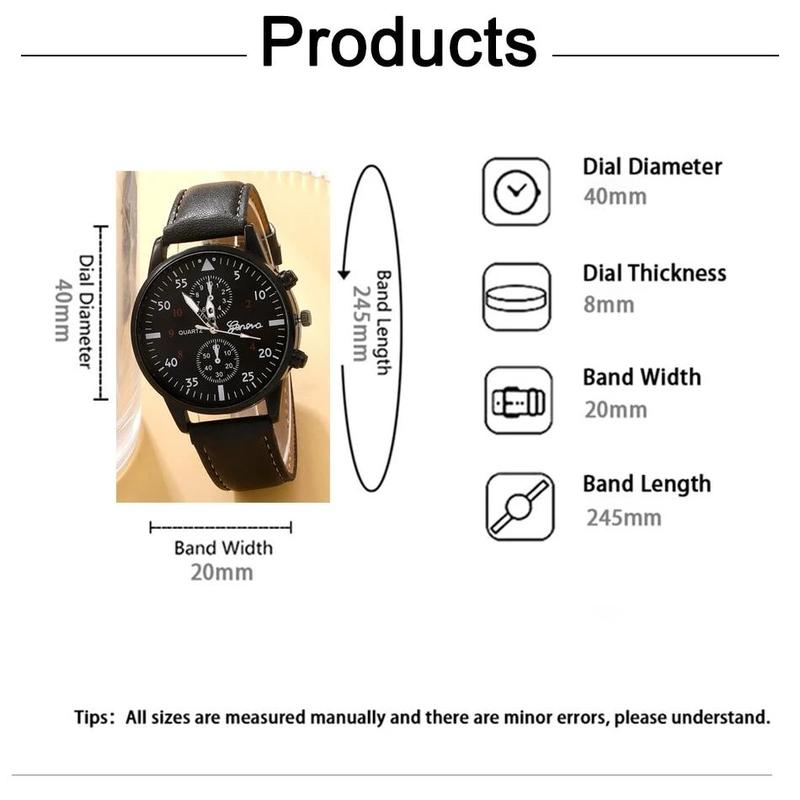 Christmas Gift New Men Watch Luxury Bracelet Set Fashion Business Brown Leather Quartz Wrist Watches for Men Gift Set Relogio Masculino