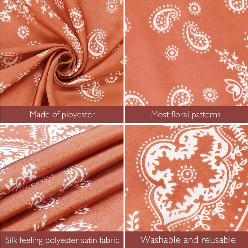 4 Pcs 27.5'' x 27.5'' Large Bandanas Silk Square Head Scarfs Scarves Bandanas Neck Scarf Bandana for Women Girls