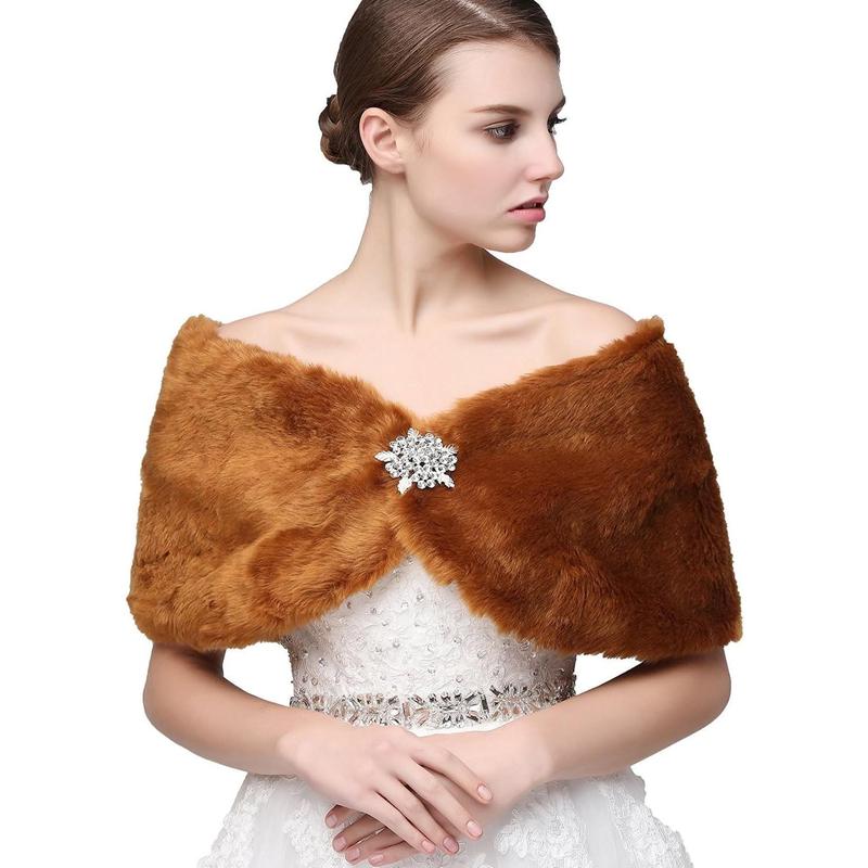 Women's Shawl Wrap Faux Fur Scarf Stoles for Wedding Dresses