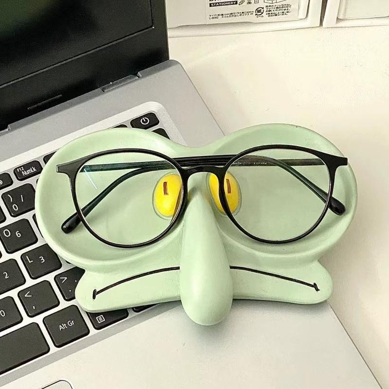 Cute Glasses Holder Stand for Desk Audit Squidward Edition Funny Sunglasses Holder Stand Jewelry Tray Storage Tray Desktop Ornament Glasses Cases