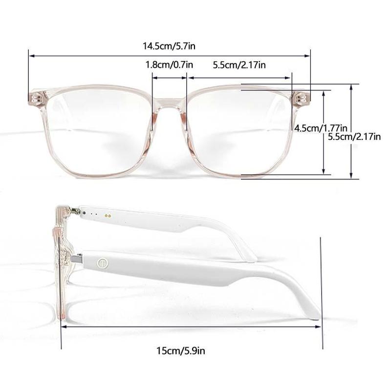 New GS-03 Smart Glasses Double Motherboard Double Magnetic Charging Classic Transparent TR90 Glasses Frame with Gradient Color Polarized Lenses Highlights The High-grade Quality