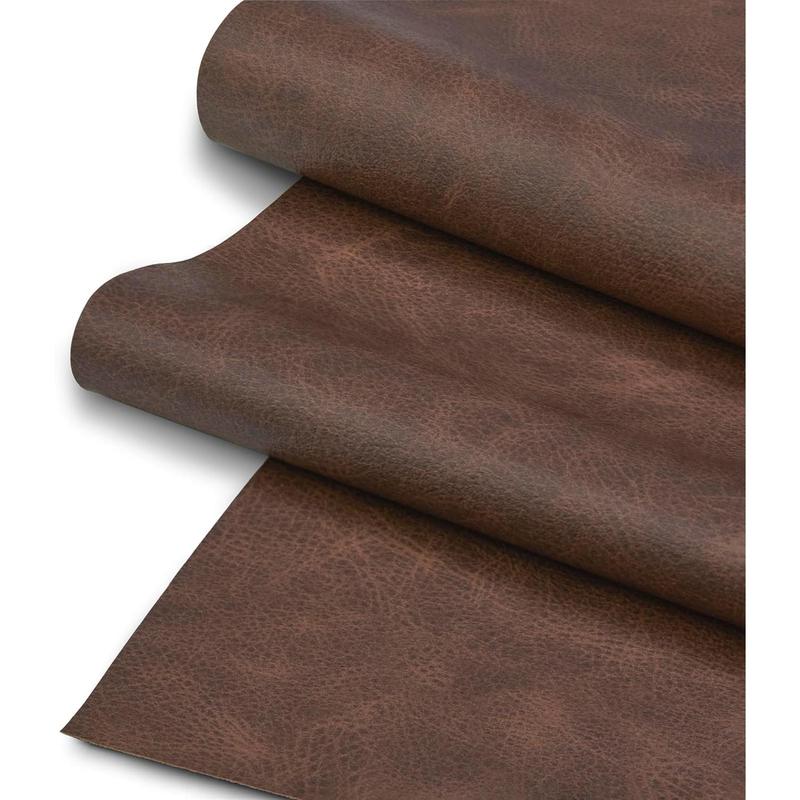 Faux Leather Fabric, Thick Durable Synthetic Repholstery Leather Vinyl, Soft Touch Distressed DIY and Craft Material - Individual 1 Yard Cut 36