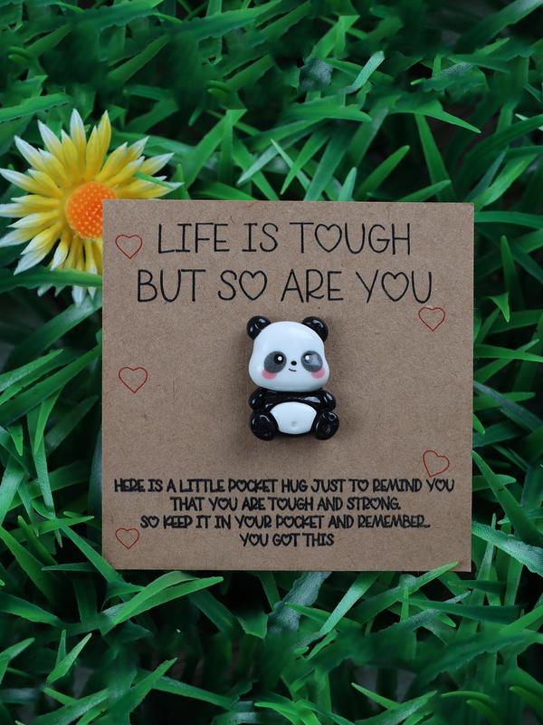 Cute Panda Design Pocket Hug, Inspirational Gift with Inspirational Quote for Your Best Friends and Family, Souvenir for Panda Lovers