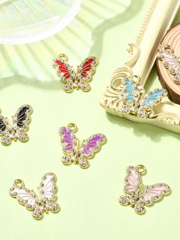 Butterfly Design Rhinestone Decorated Pendant, Fashionable Jewelry Accessories for Women & Girls, Trendy All-match & Exquisite Jewelry for Birthday Gift