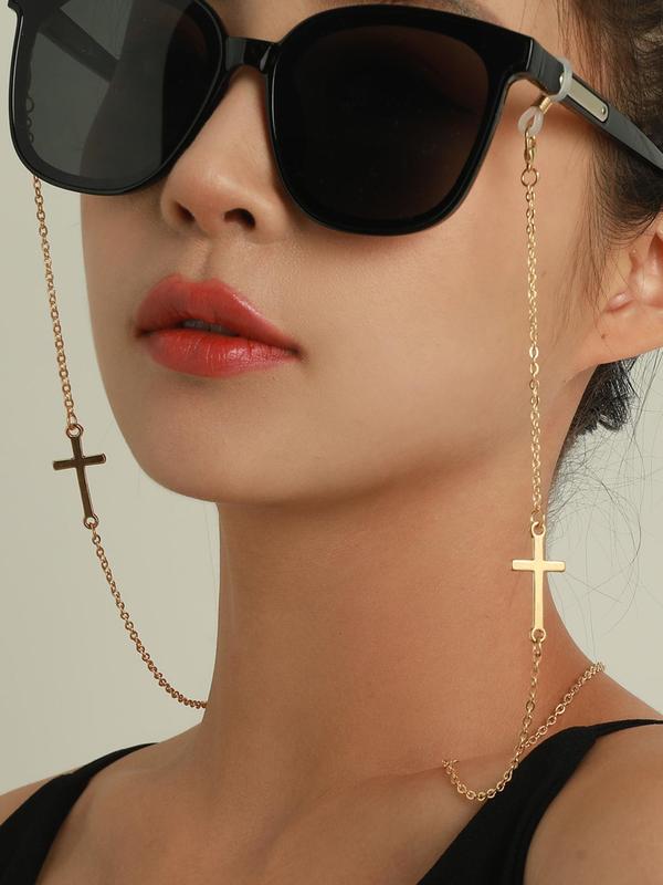 Cross Design Glasses Chain, Fashionable Glasses Chain for Women & Girls, Simple Jewelry for Daily Wear, Trendy All-match & Exquisite Accessories