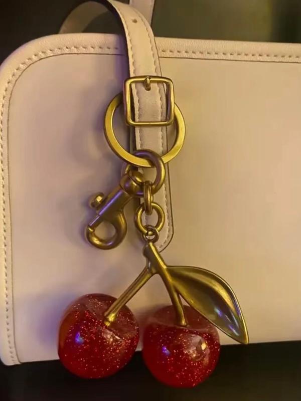 Cute Cherry Design Keychain, Fashionable Novelty Keychain for Women & Men, Trendy All-match Keychain for Birthday Gift