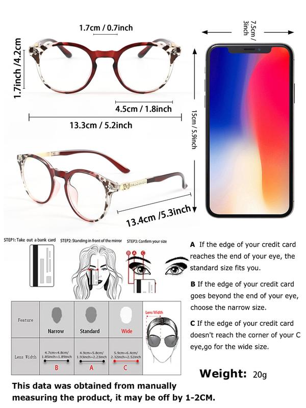 Unisex Minimalist Oval Frame Eyeglasses, Trendy Casual Full Rim Eyeglasses for Everyday Use, Fashion All-match Accessories for Outdoor Activities