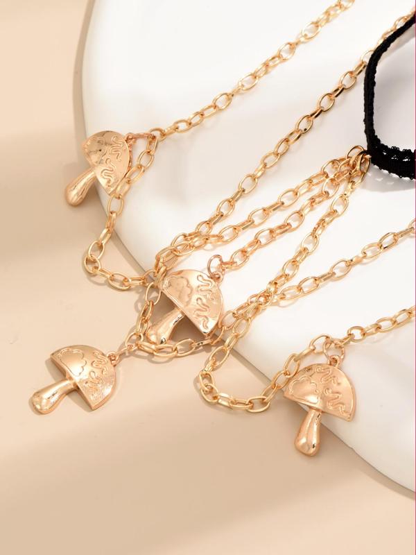 Women's Simple Personality Mushroom Decor Leg Chain, Matching Body Jewelry for Party, Club, Casual Versatile Alloy Accessories