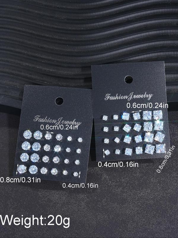 Fashion Simple Rhinestone Decorated Stud Earrings, Casual Jewelry for Party, Daily Clothing Decor, Trendy All-match & Exquisite Jewelry for Birthday Gift