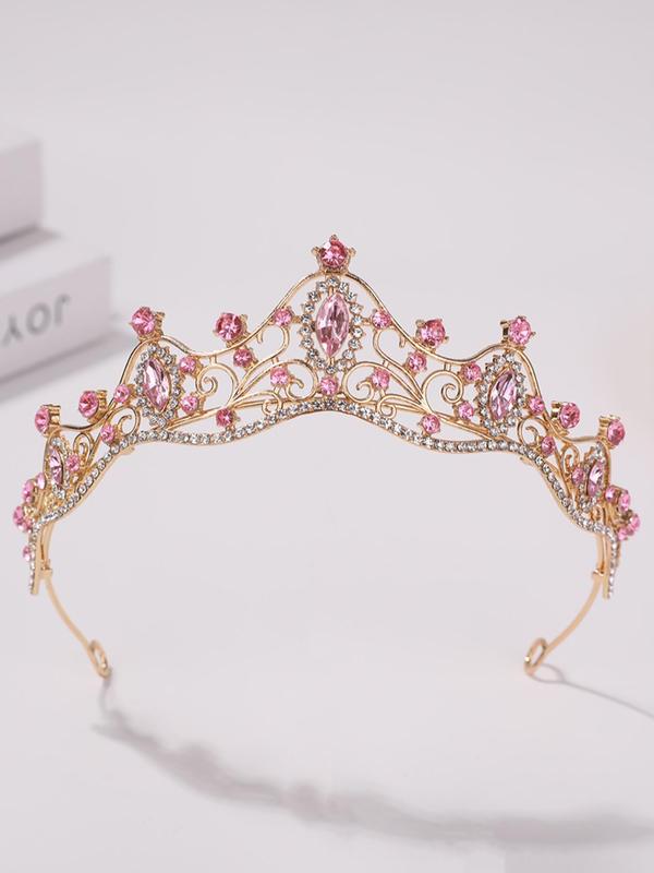 Geometric Shaped Rhinestone Crown for Wedding Party, Elegant Hollow out Design Bridal Headwear, Fashion Bridal Jewelry for Party, Trendy All-match & Exquisite Bridal Headwear for Wedding Gift