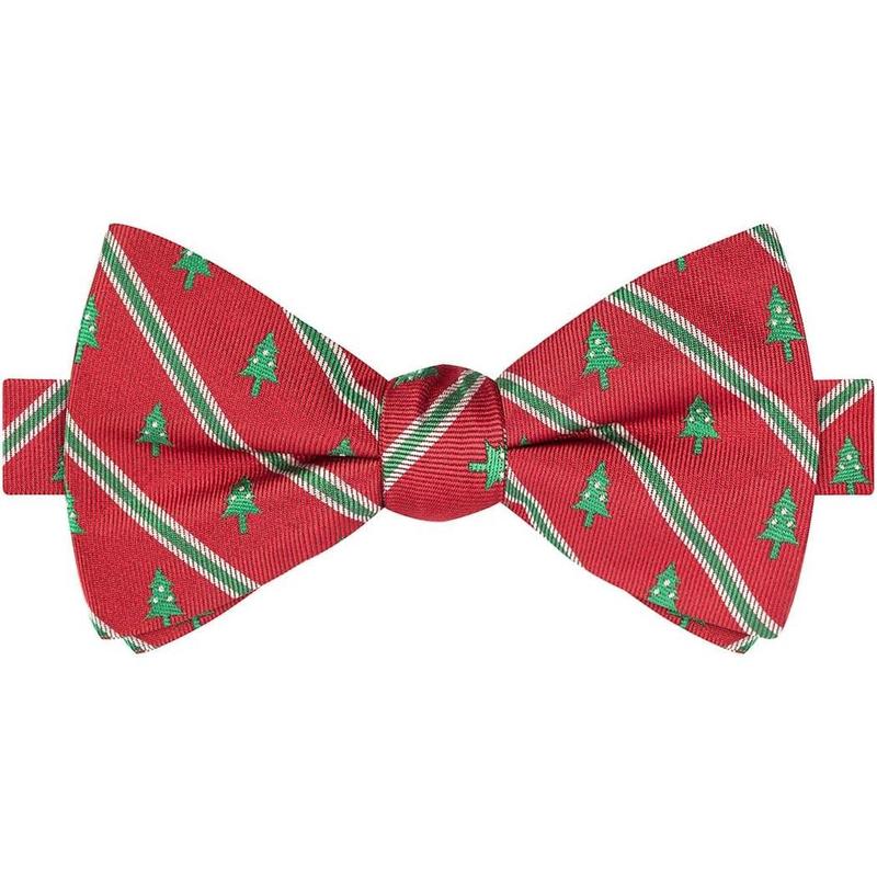 Mens Christmas Bow Tie for Men Pre-Tied Holiday Bowtie