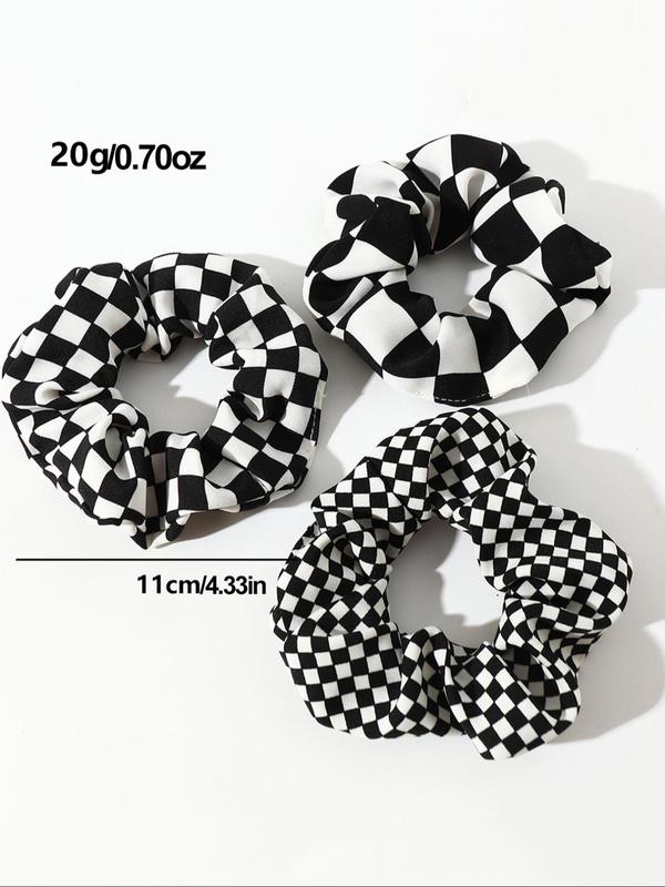 3pcs Plaid Print Scrunchie