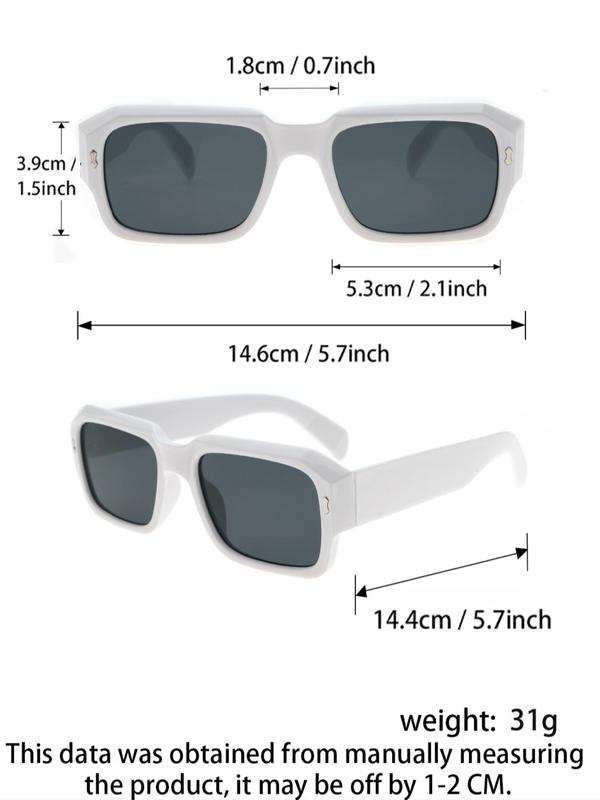 Simple Plastic Sunglasses for Men & Women Back To School, 2024 Trendy Casual Square Frame Sunglasses for Beach Vacation, Fashion Accessories for Outdoor Activities Summer Glasses